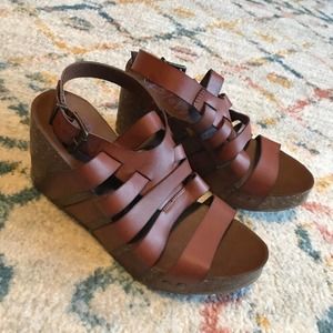 BLOWFISH Tan Wedge Sandals